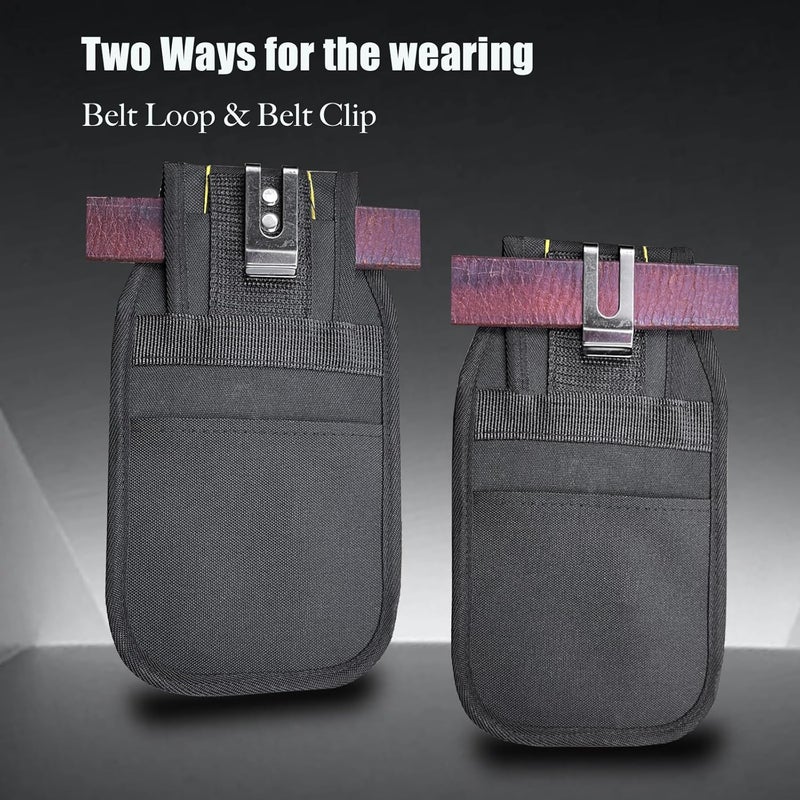 FAUDRECRO Small Tool Pouch with Belt Clip, Tool Pouch Holder,Multi Pocket Holster Organizer for Electrician Construction Maintenance,Durable Lightweight - Image 4